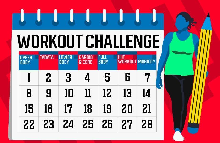 28 day workout challenge according to age