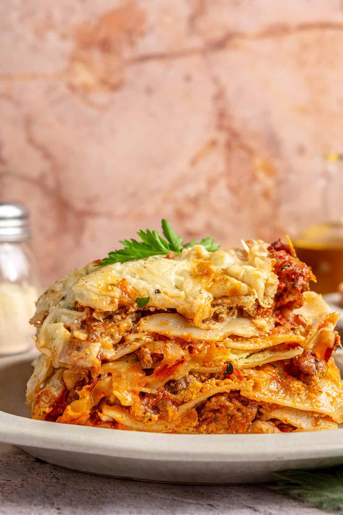 protein in lasagna with meat and cheese