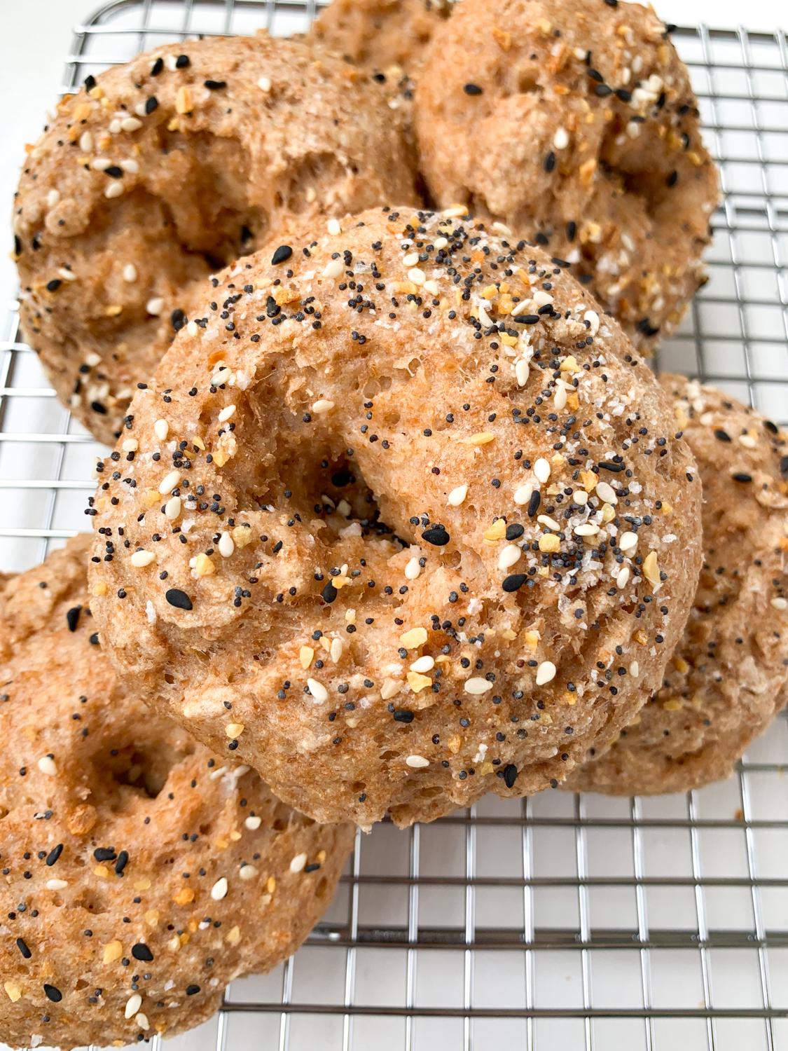 protein in whole wheat bagel