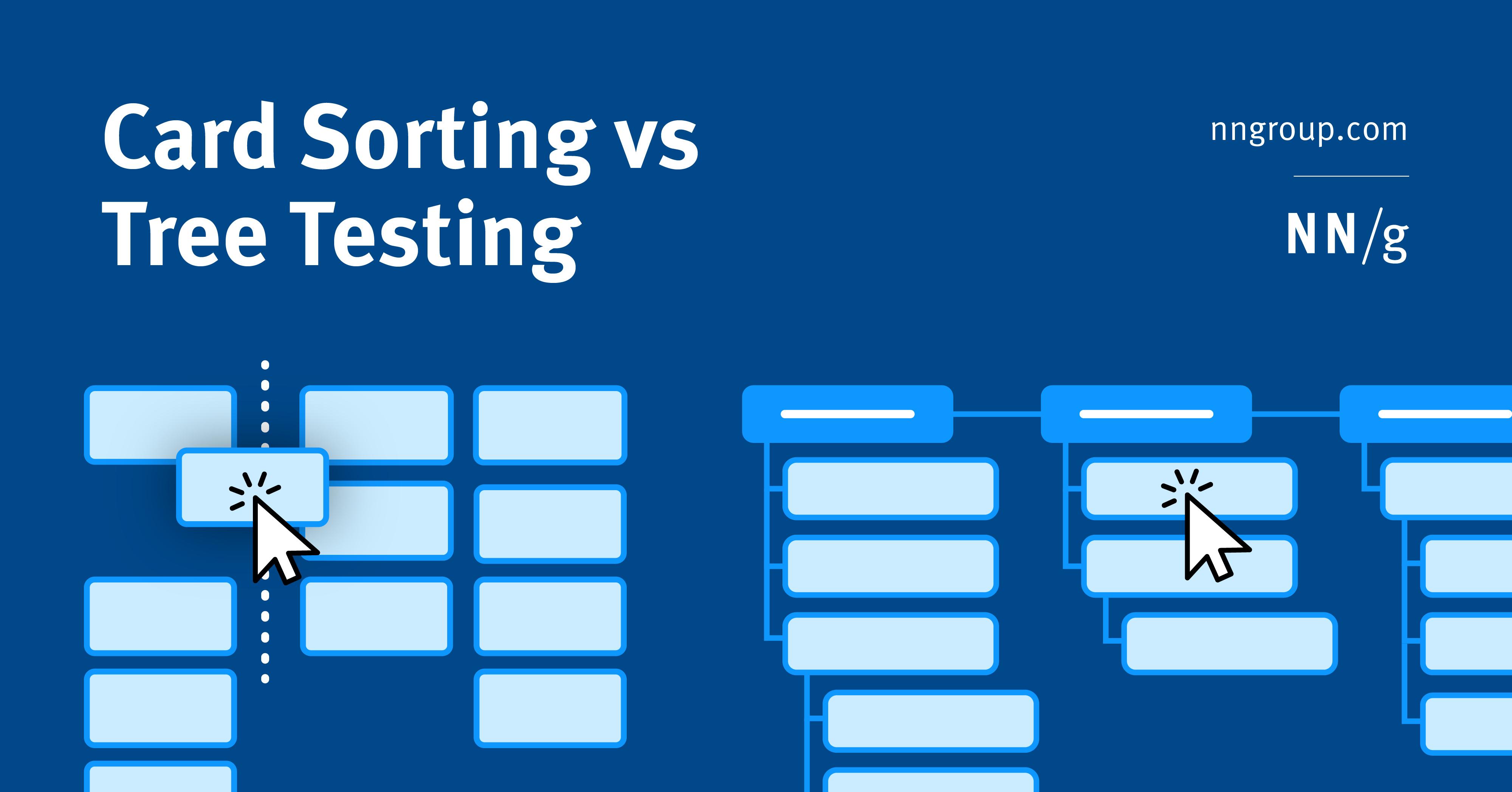 tree testing is not similar to card sorting.