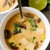 Thai Coconut Soup (vegan, with tofu + mushrooms)