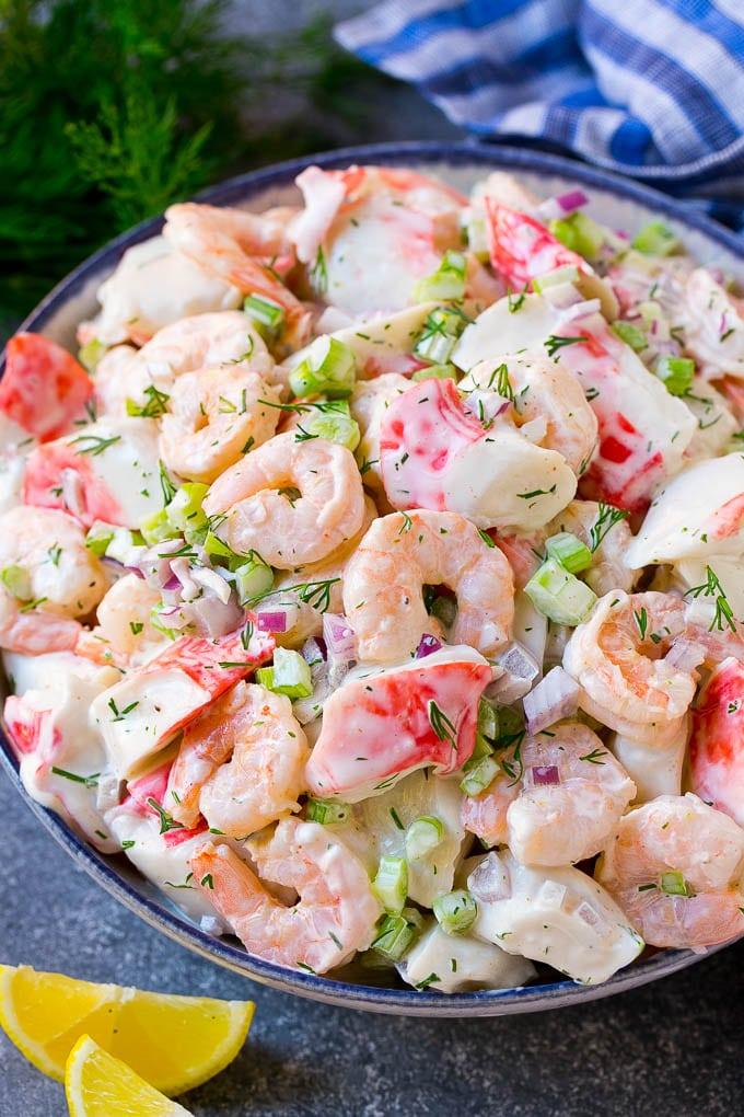 how many calories in seafood salad