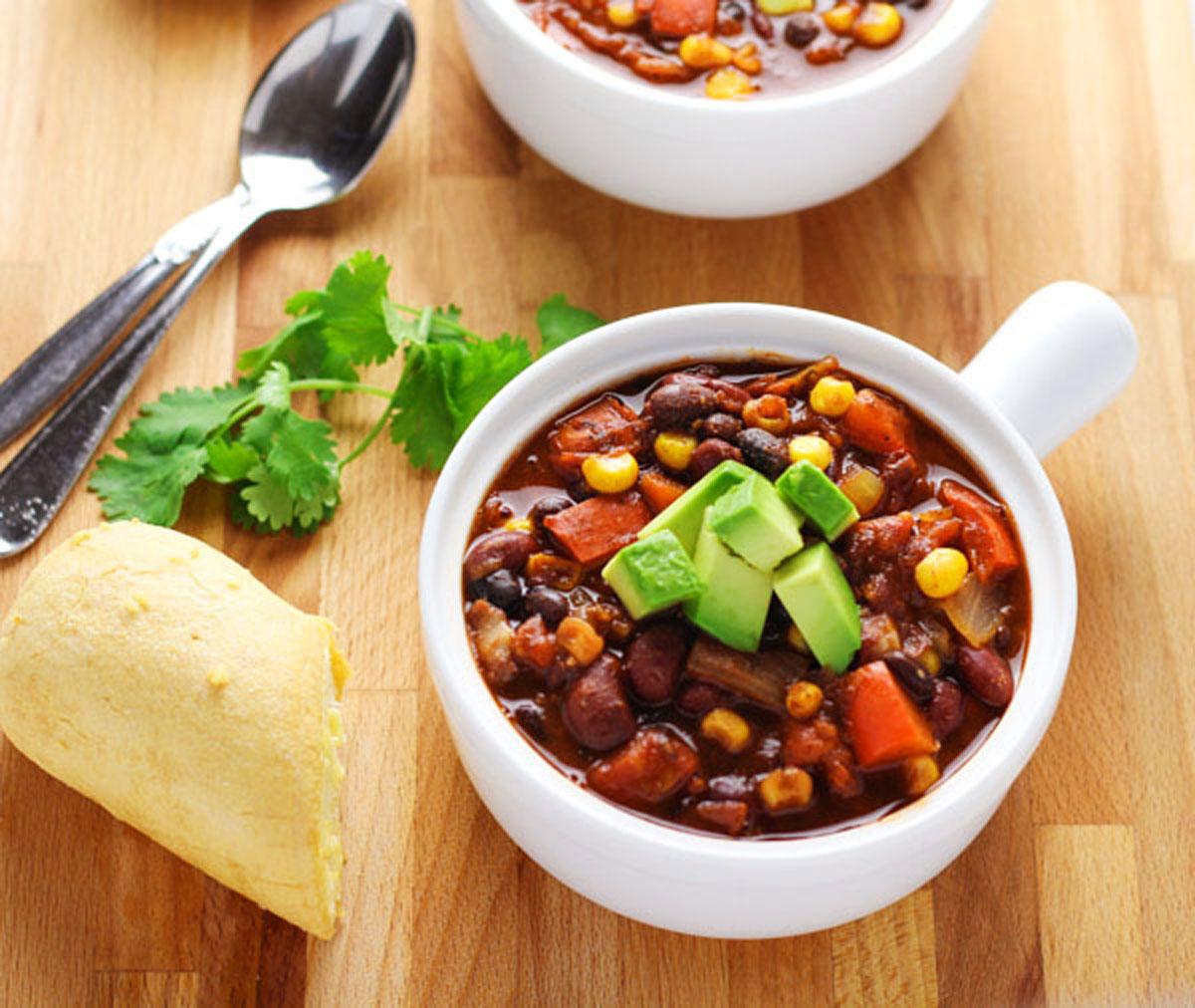 how many calories in vegetarian chili