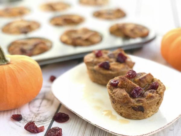 Pumpkin Bread Pudding Cups