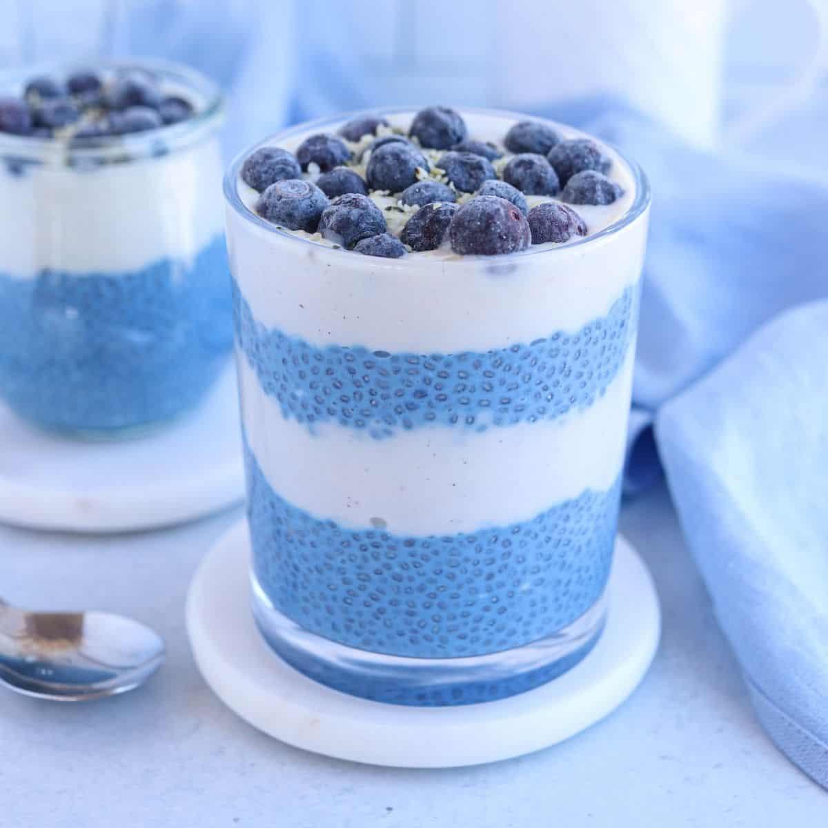 how to make blue chia pudding