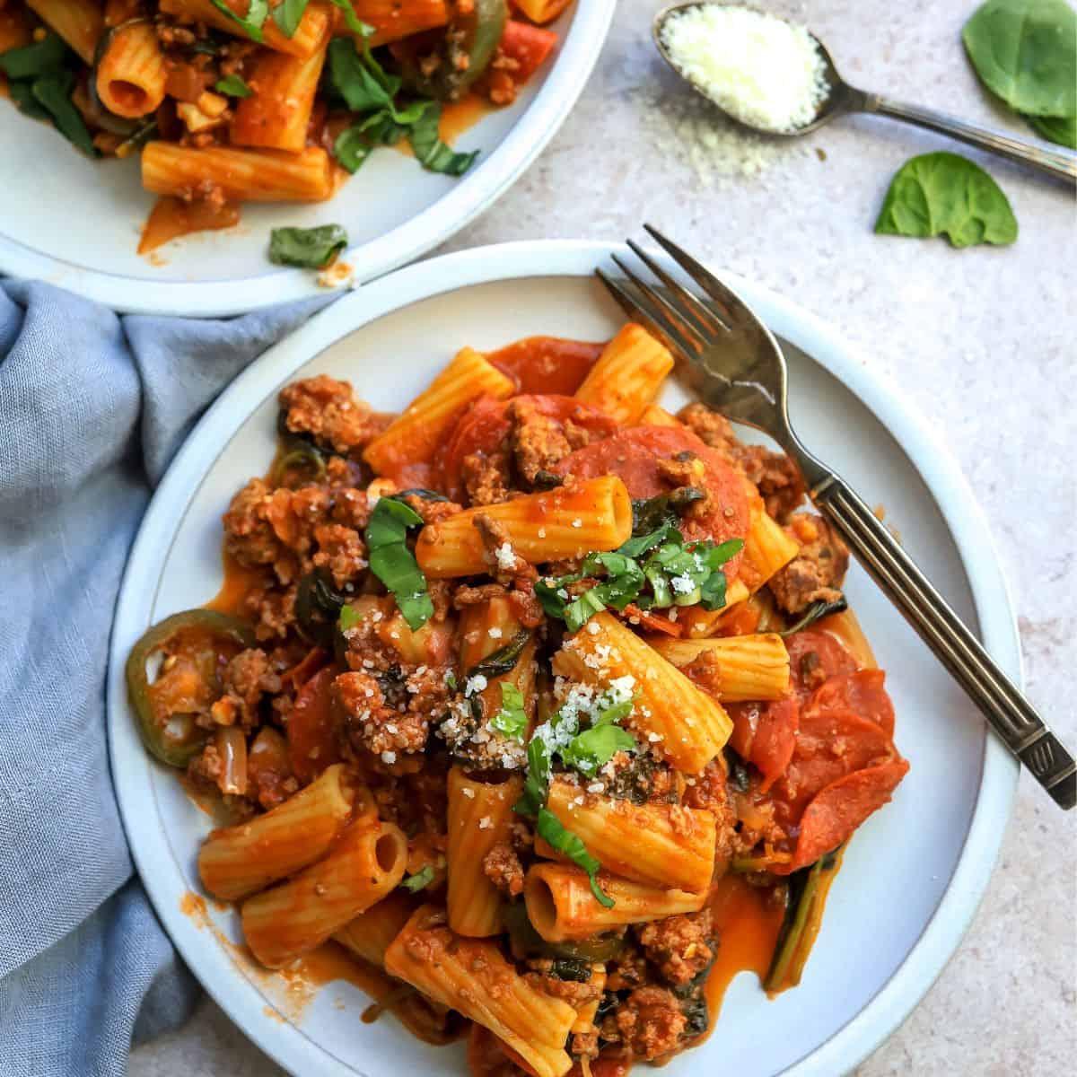 pepperoni pasta with lemon and garlic