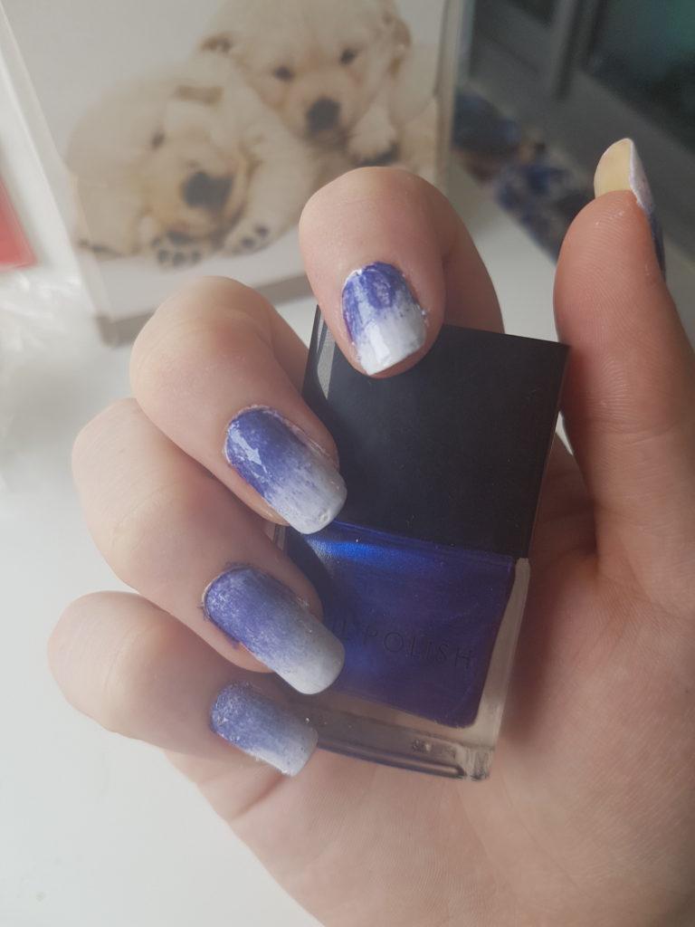 purple to white ombre nails