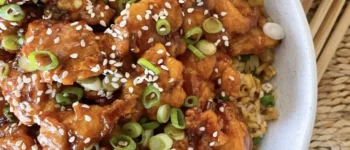 Crispy Sesame Chicken and Fried Rice